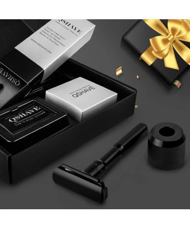 QSHAVE Adjustable Double Edge Safety Razor Deluxe Set with Stand - 8 Piece Set - Buy Online on GoSupps.com