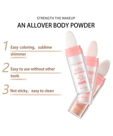 3-Piece Set Highlighter Powder Sticks | Body Shine High Gloss Makeup | Sparkle Contour & Blush Powder | For Hair, Face, Eyes, Body | 3 Colors - Buy Online on GoSupps.com