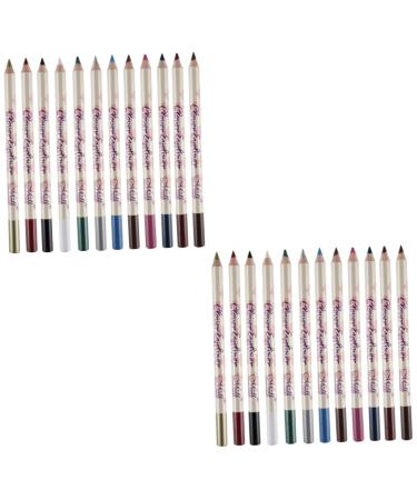 NULYLU 24 Pcs Pencil Eyeshadow Eyeliner Pencil Black Eyeliner Pencil for Women Colored Eyeliner