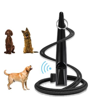 Bagari Dog whistle with Strap Lanyard - Dog Whistles for Recall - High Pitch Plastic Whistle Ideal for Dog Training - No 210.5 for Puppy Training (Black)