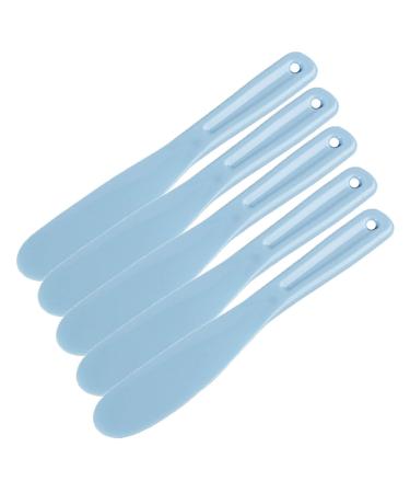 5 Pieces Cosmetic Mask Mixing Spoon Spatulas Facial Cream Skin Care Brushes Applicator Face Beauty Scoop Stirring Stick DIY Makeup Tools for Women Girls Blue