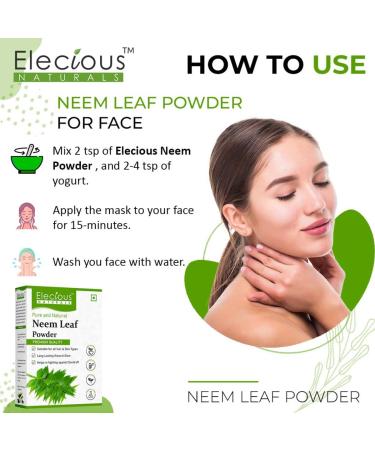 Buy Elecious 100% Natural Neem Powder 200g | Chemical-Free Face & Hair Cleanser Anti-Pimple & Anti-Bacterial - Buy Online on GoSupps.com