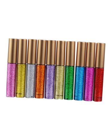 BIUDECO 10pcs Sparkling Glitter Shimmer Liquid Glitters Pigmented Metallic Eyeliner Waterproof