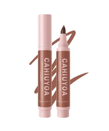CAHIUYOA Lip Stain Marker Matte Velvet Lip Stain Pen Liquid Lipstick Lightweight Nude Lip Liner & Lip Tint Stain Makeup Gift for Women - 02Nude A02