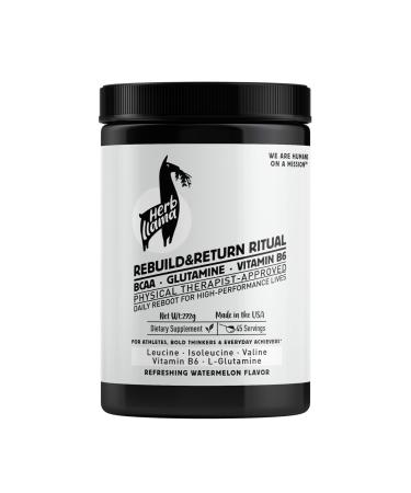 Herb Llama Rebuild & Return Ritual BCAA L-Glutamine Vitamin B6 | Physical Therapist Founded Non-GMO Gluten-Free Sugar-Free Refreshing Watermelon Flavor | 292g (45 Servings)