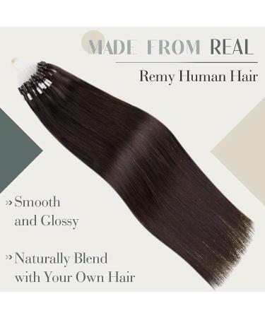 Shop Laavoo 60cm Microring Extensions - Real Remy Human Hair Dark Brown #2 Invisible Micro Loop for Long Fuller Hair - Buy Online on GoSupps.com