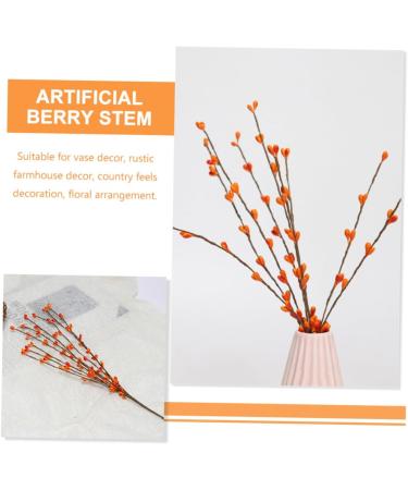5pcs Artificial Berry Branch Christmas Ornaments Christmas Decoration Christmas Garland Berry Artificial Tree Picks Holly Berry Sprigs Plants Decor Plastic Small Fruit Halloween Orange 30x5cm - Buy Online on GoSupps.com
