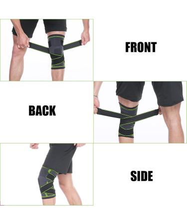 Milaiun Kniebandage - 2 Pack Sports Knee Supports for Men & Women | Non-Slip Unisex Knee Orthosis for Outdoor Sports & Strength Training (Green 2XL) - Buy Online on GoSupps.com