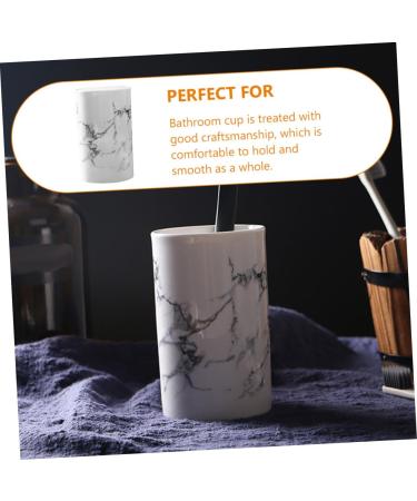 Iwowhero Mouthwear Cups - Marble Ceramic Travel Toothbrush Holder & Water Mug for Tooth Cleaning Devices - Buy Online on GoSupps.com