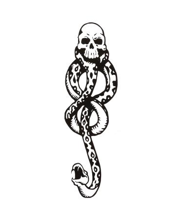 Konsait 20Sheets Halloween Death Eater Tattoos  Dark Mark Mamba Skull Snake Fake temporary Tattoos Sticker for Adults Kids Halloween Cosplay Costume Party Favors Tattoo Accessories Supplies Gifts