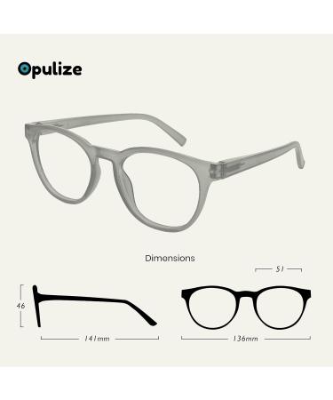 Opulize Blu - 2 Pack Blue Light Filter Reading Glasses Cool Radio Frame with Spring Hinges Anti-Reflective +2.50 Diopter Ice/Gray Black Turtle - Perfect for Computer & Gaming - Buy Online on GoSupps.com