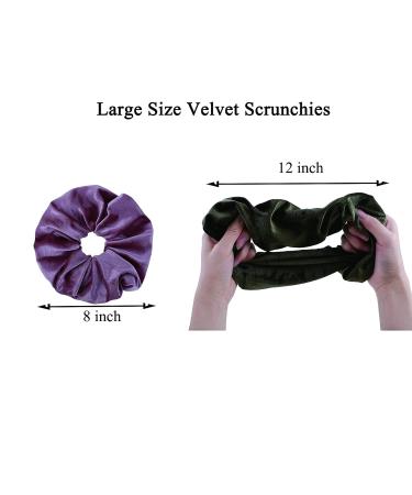 Warmsmile Extra Large Velvet Scrunchie 8 Inch - 4 Pack, XL Size - Oversized Hair Scrunchy for Thick Curly Long Hair - Elastic Ponytail Holder - Women's Hair Accessories - Buy Online on GoSupps.com