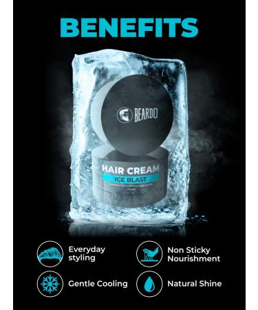 Beardo Ice Blast Hair Cream for Men | Cooling Styling Cream with Cool Lock Technology | 75gm/2.5Fl Oz | Daily Hair Care and Styling Solution - Buy Online on GoSupps.com