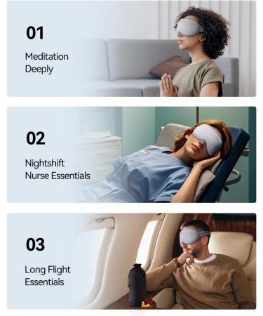 Weighted Eye Mask for Sleeping | Blackout Sleep Mask for Men & Women | FACEMOON Memory Foam 3D Contoured Eye Covers | Travel Essentials & Meditation Blindfold (Gray - Buy Online on GoSupps.com