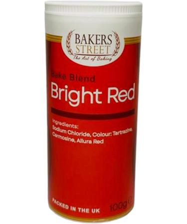 Bakers Street | Bright Red Food Colour Powder 100g | Use on Cake Surfaces Decorations or Colour Sugarpaste Fondant Icing Chocolate Buttercream Royal Icing Macarons and More - Buy Online on GoSupps.com