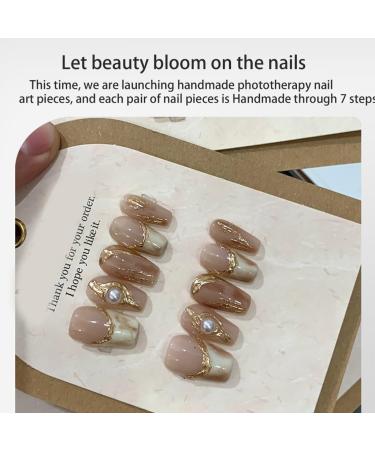 Ruarby Coffin/Ovals Press on Nail French Stripes Fake Nails Acrylic False Nails Artificial Nails Glues on Nail for Womens Girls - Buy Online on GoSupps.com