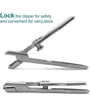 VOGARB Heavy Duty Nail Clippers for Thick Nails with Safety Lock - Wide Jaw Opening Cutter for Men, Women, Seniors - No Splash Trimmer with Catcher (Silver) - Buy Online on GoSupps.com