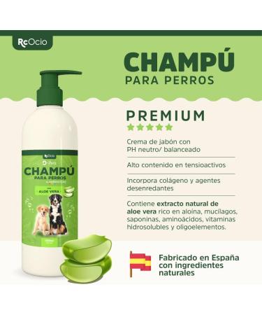 RcOcio Dog shampoo with aloe vera | Shampoo for sensitive skin 1 liter with aloe vera | Dog shampoo for odor control white or dark coats with aloe vera for dermatitis | For long or short coats also for puppies - Buy Online on GoSupps.com