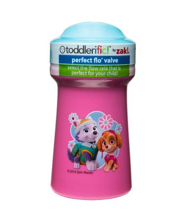 Zak Designs Toddlerific Perfect Flo Toddler Cup with Paw Patrol Girl Graphics  Single Wall Construction and Adjustable Flow Technology
