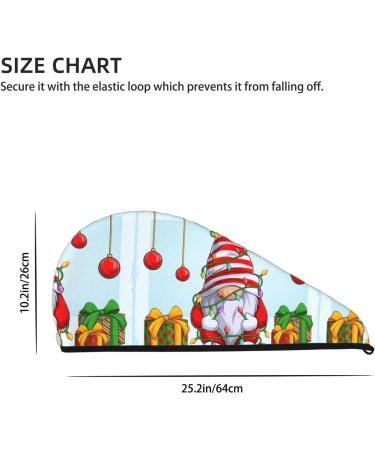 Hair Towel Wrap - Quick Dry Towel Turban for Hair | Funny Christmas Gnome Design - Buy Online on GoSupps.com