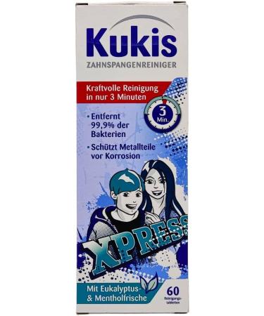 Kukident Kukis Braces Cleaner - 60 Tablets | Fast Cleaning Eucalyptus & Menthol | Spar-Set Plus Pharma Perle & Bonus Tooth Castle - Buy Online on GoSupps.com