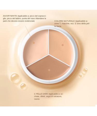 Cream concealers cream foundation - Cream foundation concealer | 3-color illuminating cream face palette color-correcting concealer concealer for dark spots - Buy Online on GoSupps.com