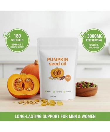 Pumpkin Seed Oil Capsules Hair Growth Skin Care NonGmo Gluten1pcs - Buy Online on GoSupps.com
