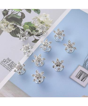 Lurrose 20pcs Snowflake Hair Needles - Rhinestone Spiral Hairpins & Crystal Twists for Brides - Elegant Hair Jewelry - Buy Online on GoSupps.com