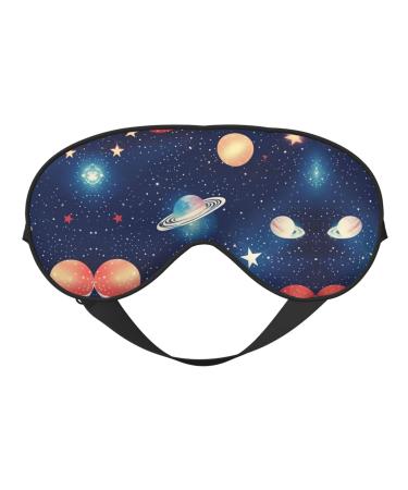 Starry Sky Universe Space Print Ultra-Soft Light-Blocking Eye Mask for Optimal Comfort and Restful Sleep