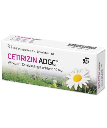 Cetirizin -AdGC - 20 pieces - allergy tablet with quick and long -lasting effect against allergies hay fever hives and tearful eyes - for adults and children from 6 years