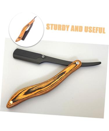 Beavorty 4pcs Folding Razor Set - Men's Straight Razors with Wooden Handles | Premium Manual Shaver & Knife Holder | Stainless Steel Blades for a Close Shave - Buy Online on GoSupps.com