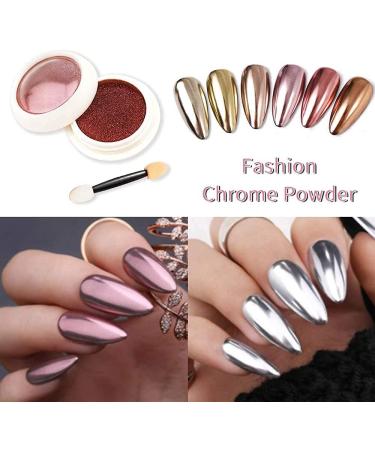 6 Box Chrome Nail Glitter Holographic Powder Set for Magic Mirror Finish - Nail Art Design Decoration - Buy Online on GoSupps.com