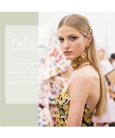 Yalice Gold Coin Bobby Pins Barrettes - Wedding Hair Accessories 2Pcs for Women & Girls - Buy Online on GoSupps.com