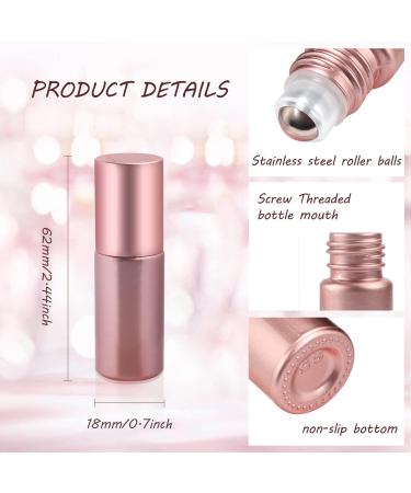 10 Pack Pink Glass Essential Oil Roller Bottles 5ml | Refillable Roll-On with Stainless Steel Ball | Travel Perfume Sample Bottles - Buy Online on GoSupps.com