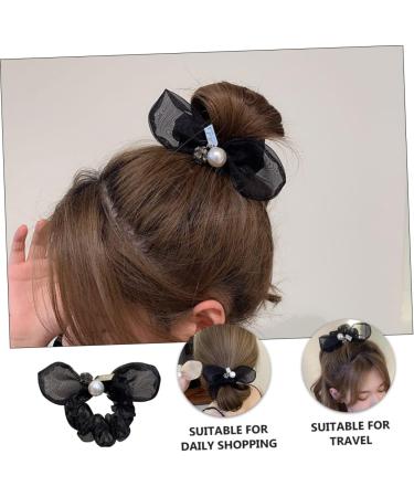 1pc Hair Ring Elastic Bands for Hair Crystal Hair Accessories Hair Ribbons Girls Tiara Bow Knot Elastic Hair Ties Girls Hair Rope Organza Bow Tie Talcum Powder Miss - Buy Online on GoSupps.com