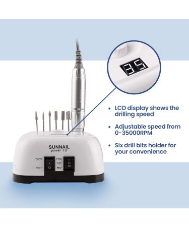Delanie 35000RPM Professional Nail Drill Machine for Acrylic Nails with 11pcs Drill Bits - Electric Manicure/Pedicure Tool Kit for Home Salon Use - Buy Online on GoSupps.com