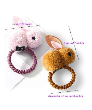 Aysekone 5 Pack Stuffed Rabbit Hair Scrunchies for Girls - Cute Bunny Ponytail Holders - Buy Online on GoSupps.com