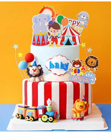 JeVenis Circus Cake Decoration Circus Cake Topper Carnival Birthday Cake Decorations Circus Birthday Party Supplies Circus Baby Shower Decoration - Buy Online on GoSupps.com