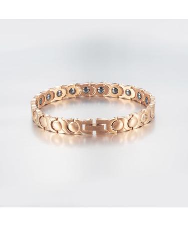Shop Women's Red White & Blue Diamond Bracelet | 18K Rose Gold & Titanium Steel | Magnetic Design - Buy Online on GoSupps.com