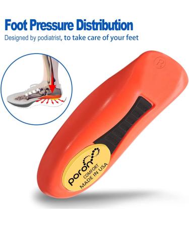 PORON Heel Cups for Heel Pain & Plantar Fasciitis - Made in USA heel cushions for shock absorption & heel spur relief - Black, W 12-14 / M 10-14.5 - Buy Online on GoSupps.com