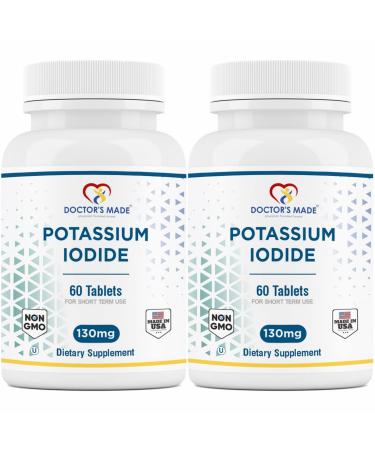 Doctor s Made Potassium Iodide 130 mg. Thyroid Supplements Kosher Exp Date 04/2025 Pack of 2 / Total 120 Tablets