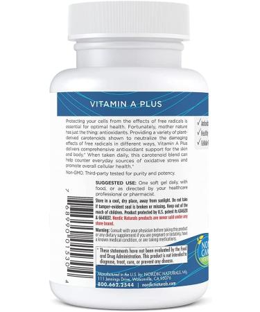 Nordic Naturals Vitamin A + Carotenoids - 30 Softgels for Vision & Skin Health - Buy Online on GoSupps.com