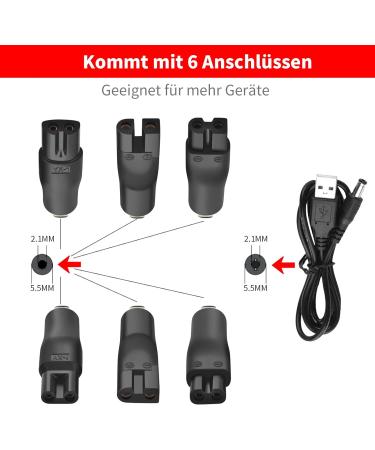 Merom 5V USB Mesh Cable - Compatible with Remington HC5810 HC4250 HQ8505 5000/7000 Series - Replacement Charger LDE Cable - Buy Online on GoSupps.com