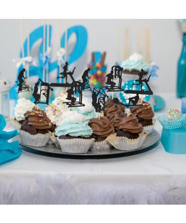 Donoter 24 Pieces Gym Cupcake Toppers Weight Lifting Cake Picks for Fitness Themed Birthday Party Decorations - Buy Online on GoSupps.com