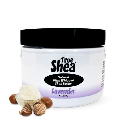 True Shea Moisturizing Whipped Shea Butter  Lavender-Scented Natural Shea Butter Skincare Must-Have  Made from Raw Shea Butter & Enriched with Sunflower Oil & Coconut Oil for Skin  No Parabens  8 oz