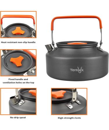 Tentock Camping Kettle 1.1L Lightweight Aluminum Tea Pot for Backpacking, Hiking, Picnic - Compact Coffee Pot for Outdoor Activities - Buy Online on GoSupps.com