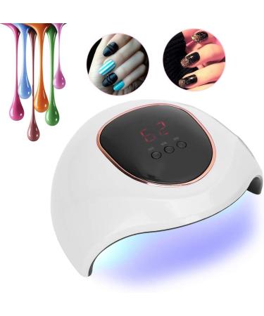 UV Nail Lamp 72W with 54 UV LED Light for Gel Polish | 3 Preset Timers | Auto Sensor Portable LED Nail Lamp - White - Buy Online on GoSupps.com
