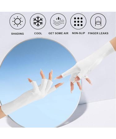 Uv Glove for Gel Manicures Breathable Uv Protection Gloves UPF50+ Fingerless Manicure Gloves for Nail Art Supplies White - Buy Online on GoSupps.com