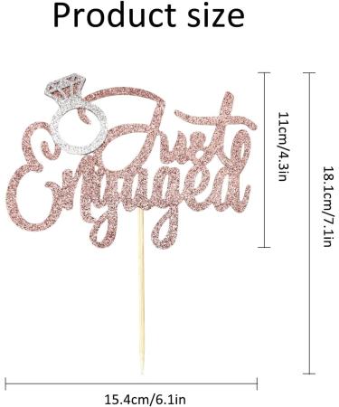 CHEERYMAGIC Just Engaged Cake Topper Glitter We're Engaged Cake Pick Engagement Party Decorations Bridal Engagement Wedding Cupcake Decoration Party Supplies A4-DHCP (Rose Gold) - Buy Online on GoSupps.com