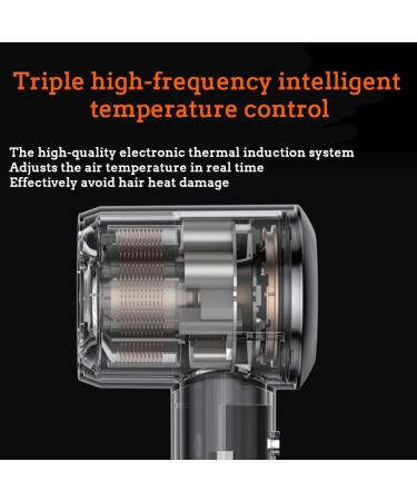 EEYZD Hair Dryer Adjustable Temperature with Diffuser Hair Dryer Wall-Mounted High-Power Magnetic Suction Ion Hair Dryer Black - Buy Online on GoSupps.com